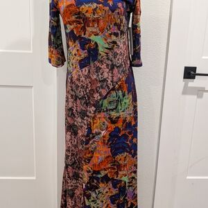 Soft Surroundings Multicolor Artistic Long Sleeve Dress